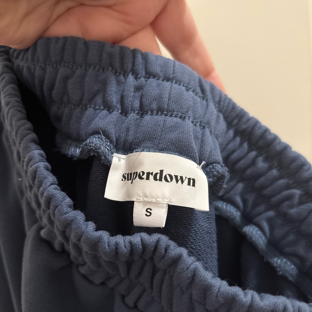 SUPERDOWN Revolve Sweatpants Womens Small Joggers Full Length Blue Pockets - Picture 5 of 5
